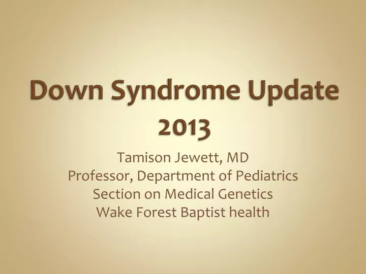 down syndrome update 2013