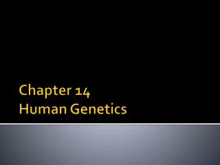 Chapter 14 Human Genetics