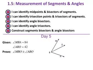 1.5: Measurement of Segments &amp; Angles