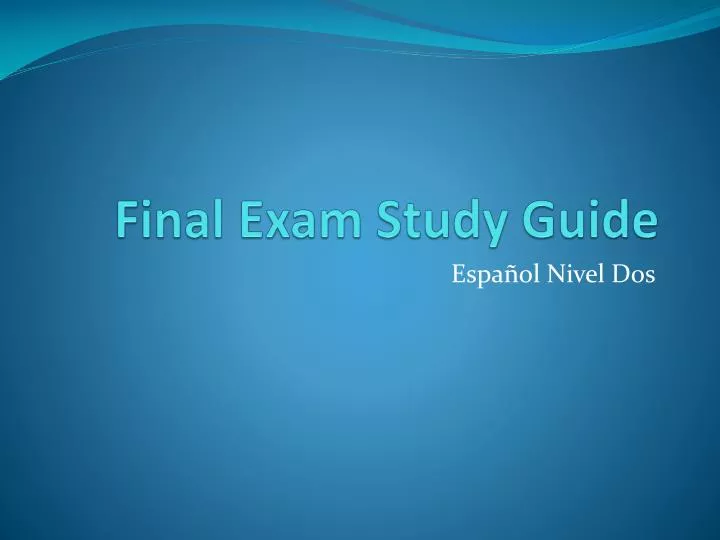 final exam study guide