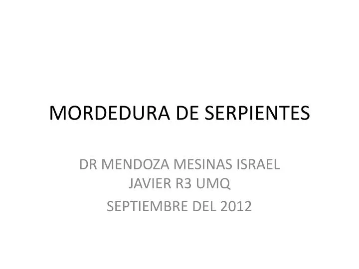 mordedura de serpientes