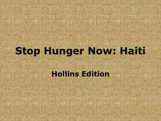 Stop Hunger Now: Haiti