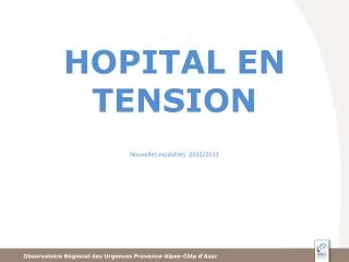 hopital en tension
