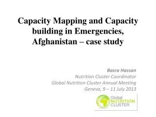 Capacity Mapping and Capacity building in Emergencies, Afghanistan – case study