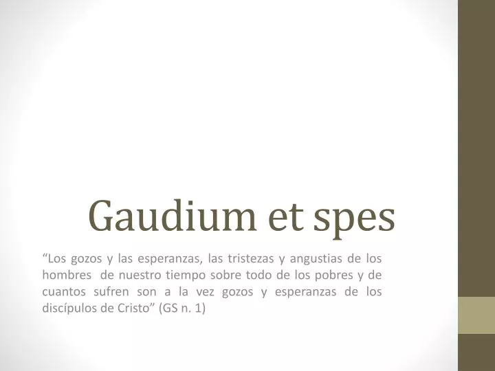 Gaudium Et Spes - Resumo