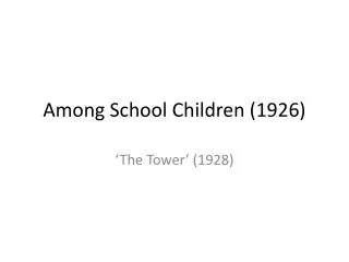 Among School Children (1926)
