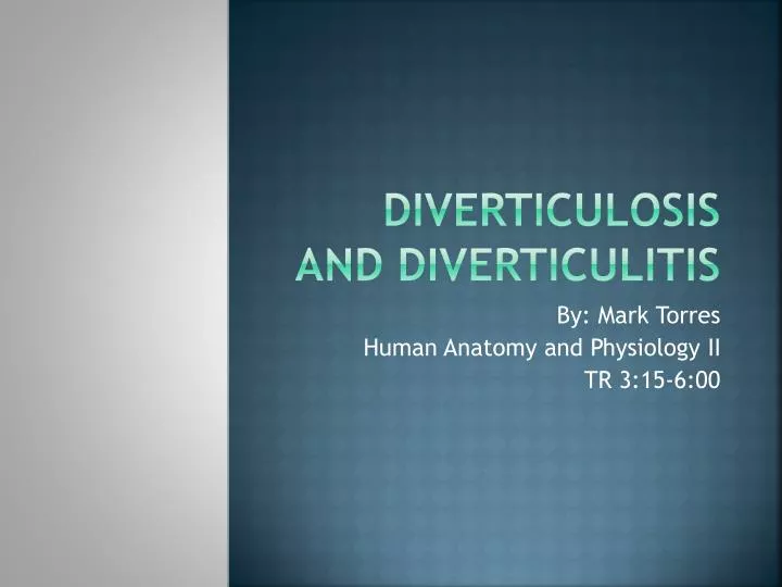 diverticulosis and diverticulitis