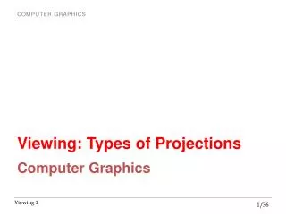 Viewing: Types of Projections