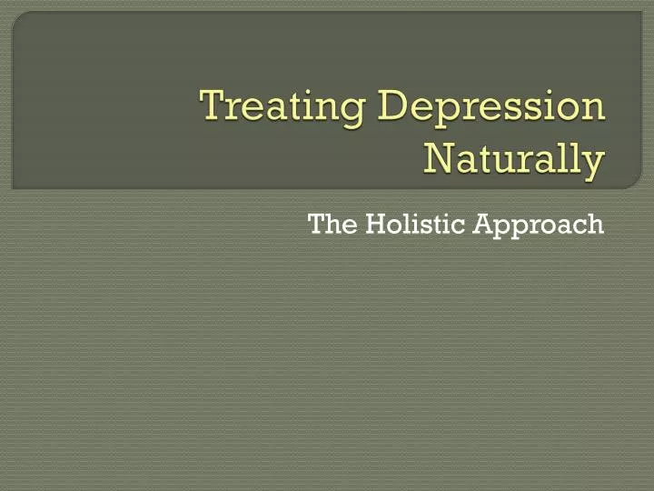 treating depression naturally