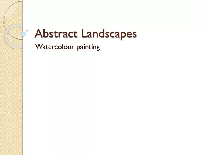 abstract landscapes