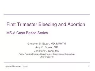 First Trimester Bleeding and Abortion MS-3 Case Based Series
