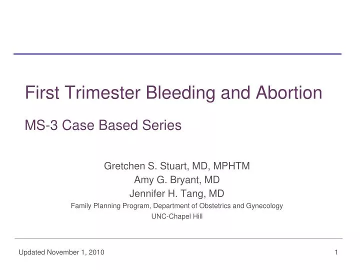 first trimester bleeding and abortion ms 3 case based series