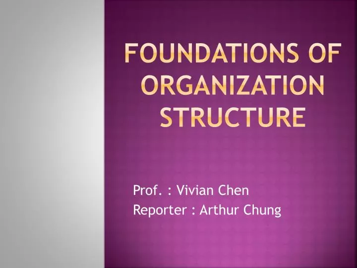 foundations of organization structure