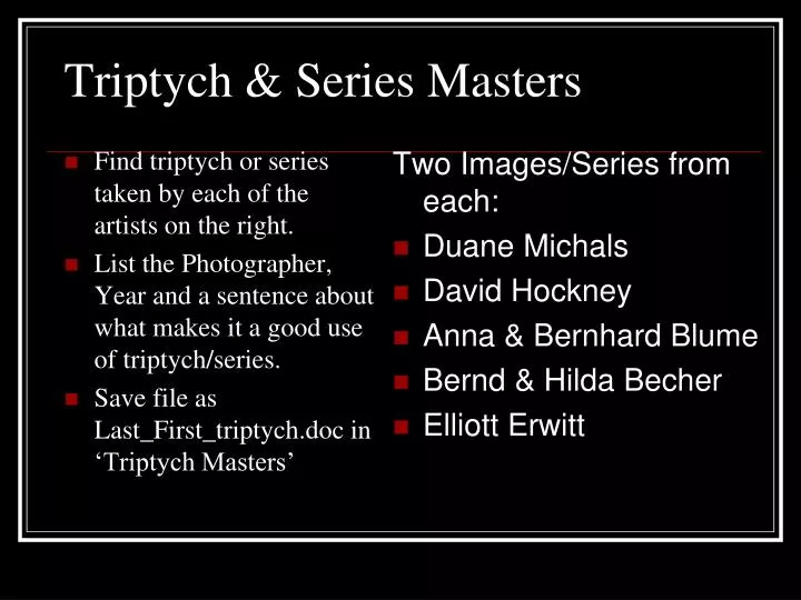 triptych series masters