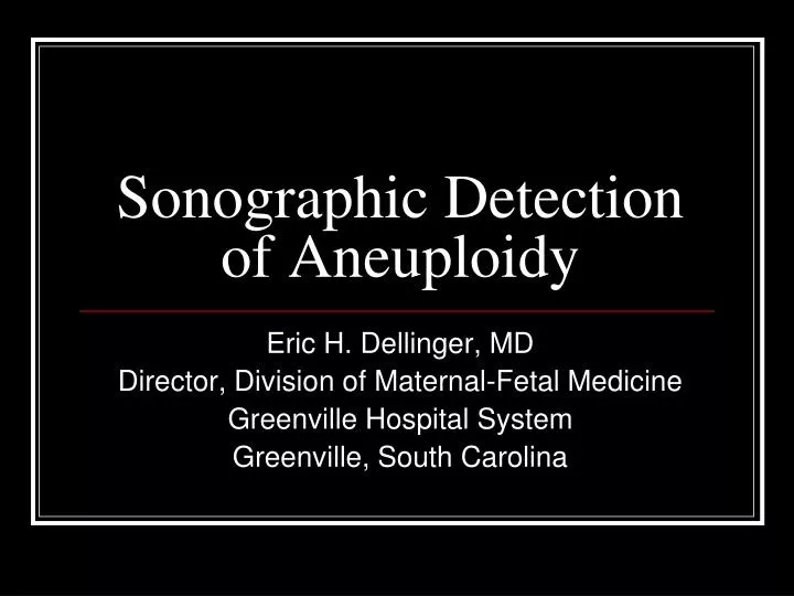 sonographic detection of aneuploidy