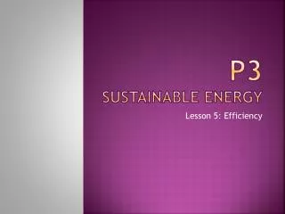 P3 Sustainable Energy