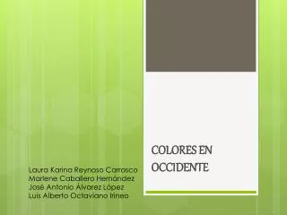 colores en occidente