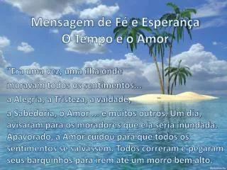 mensagem de f e esperan a o tempo e o amor