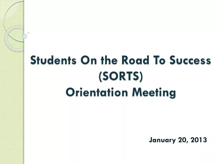 students on the road to success sorts orientation meeting