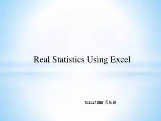 Real Statistics Using Excel