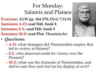 For Monday: Salamis and Plataea