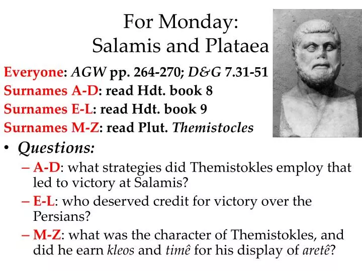 for monday salamis and plataea