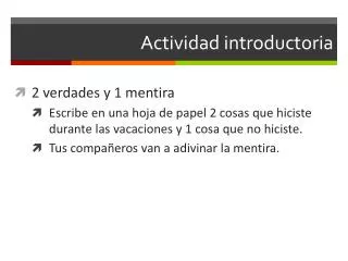 actividad introductoria
