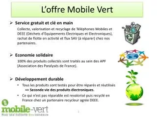 l offre mobile vert