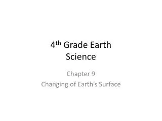 4 th Grade Earth Science