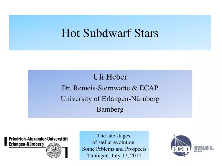 hot subdwarf stars