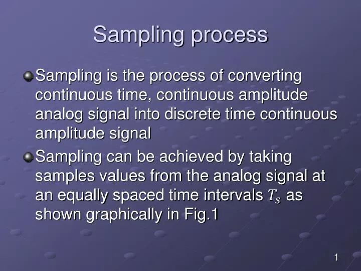 sampling process