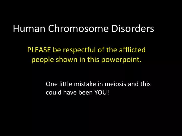 human chromosome disorders