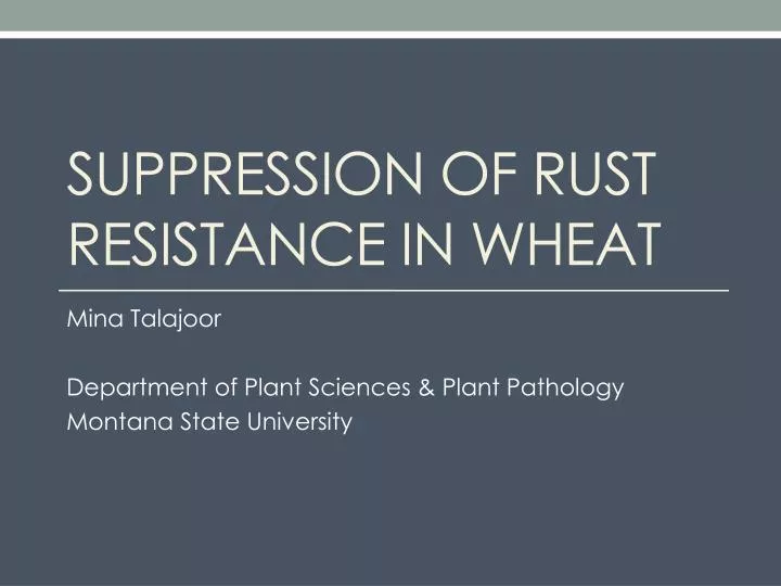 suppression of rust resistance in wheat