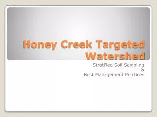 Honey Creek Targeted Watershed