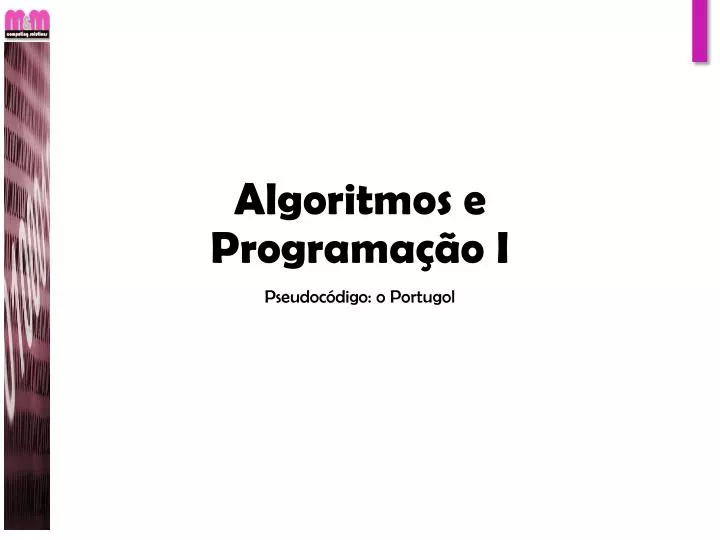 algoritmos e programa o i