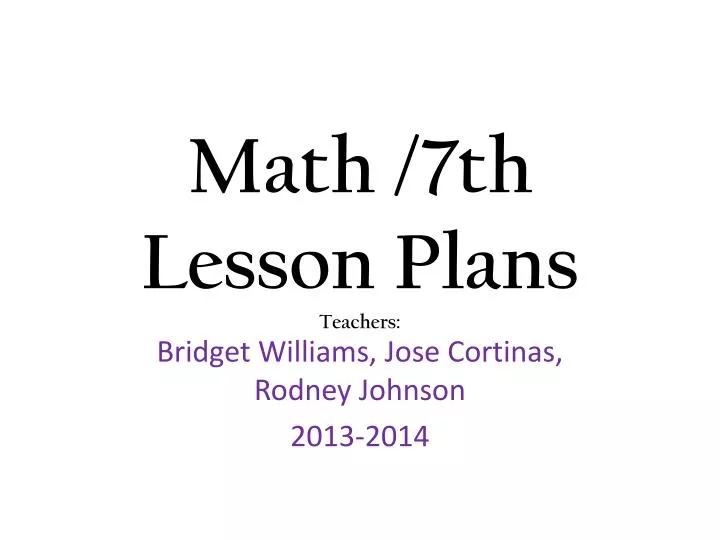 math 7th lesson plans teachers