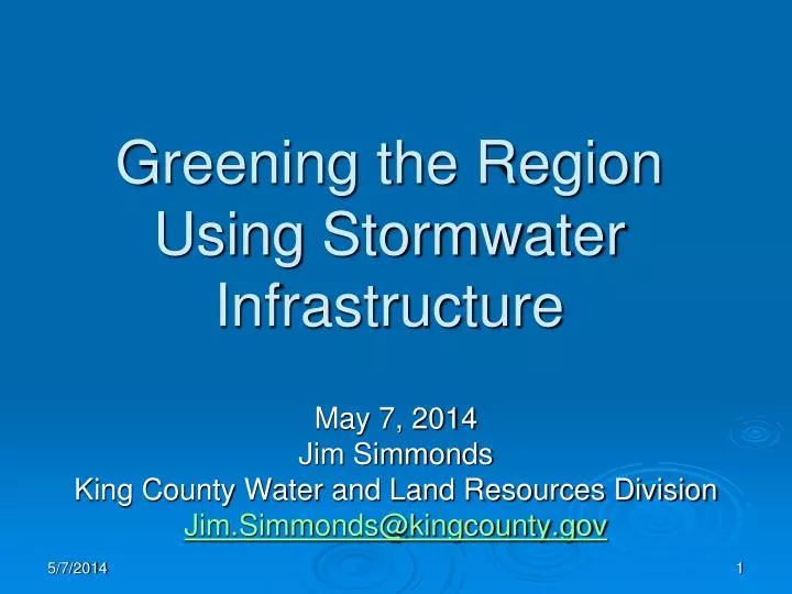 greening the region using stormwater infrastructure