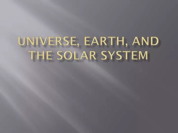 universe earth and the solar system