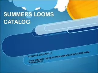 SUMMERS LOOMS CATALOG