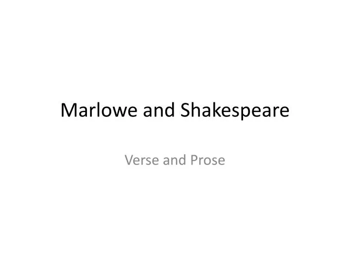 marlowe and shakespeare