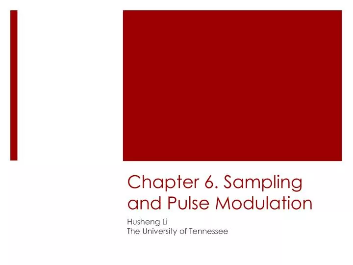 chapter 6 sampling and pulse modulation