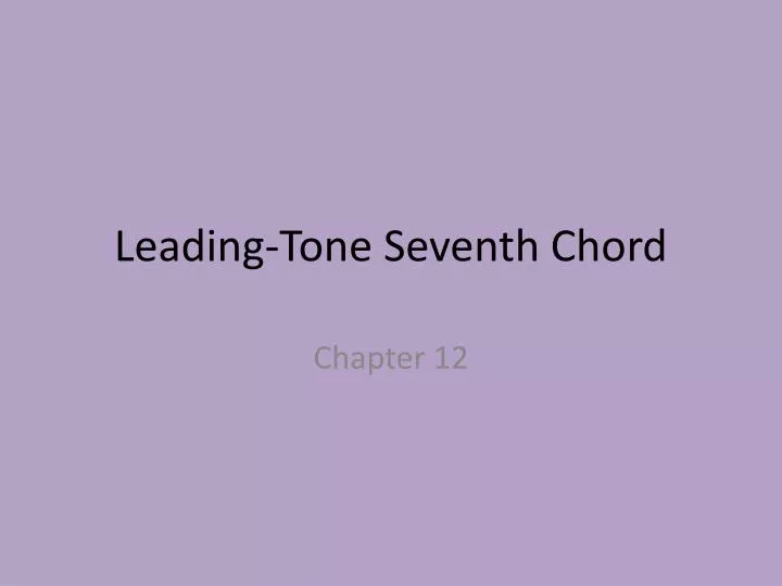 leading tone seventh chord