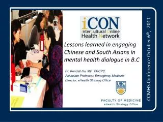 Lessons learned in engaging Chinese and South Asians in mental health dialogue in B.C