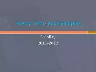 Poetry Terms and Examples