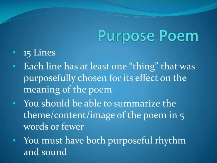 purpose poem