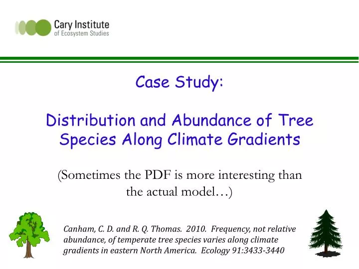 case study distribution and abundance of tree species along climate gradients