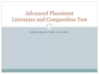 Advanced Placement Literature and Composition Test