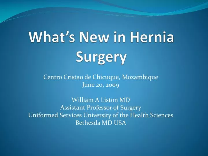 what s new in hernia surgery