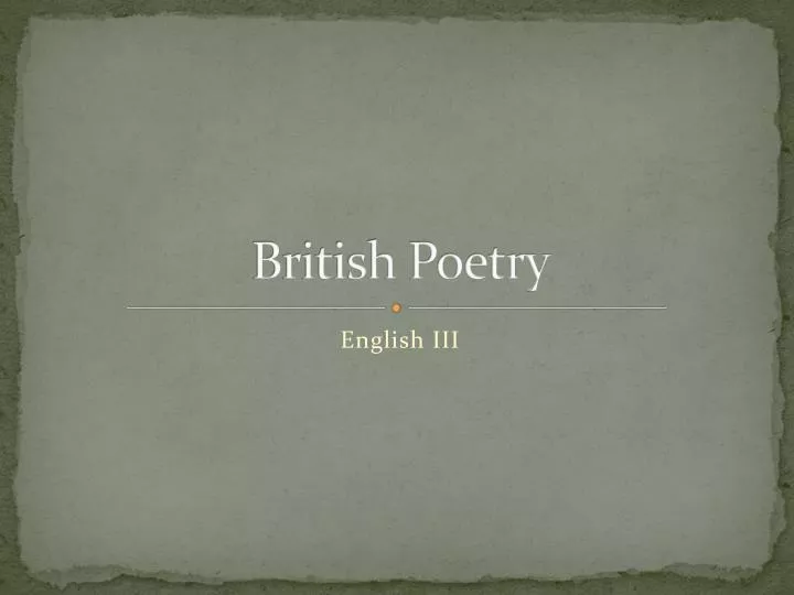 british poetry