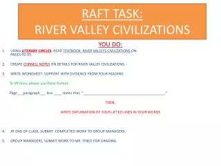 RAFT TASK: RIVER VALLEY CIVILIZATIONS